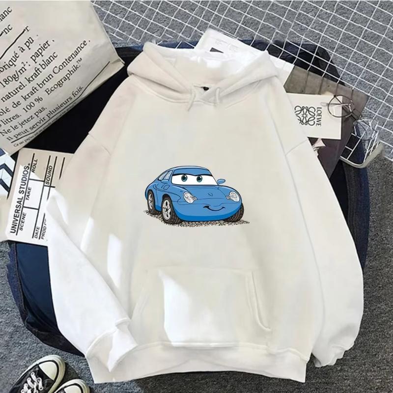 Cars Lightning McQueen Hoodies Women Vintage Jasmine Kawaii Hooded Pullover Clothes Cartoons Sweatshirt Harajuku Aesthetic Tops