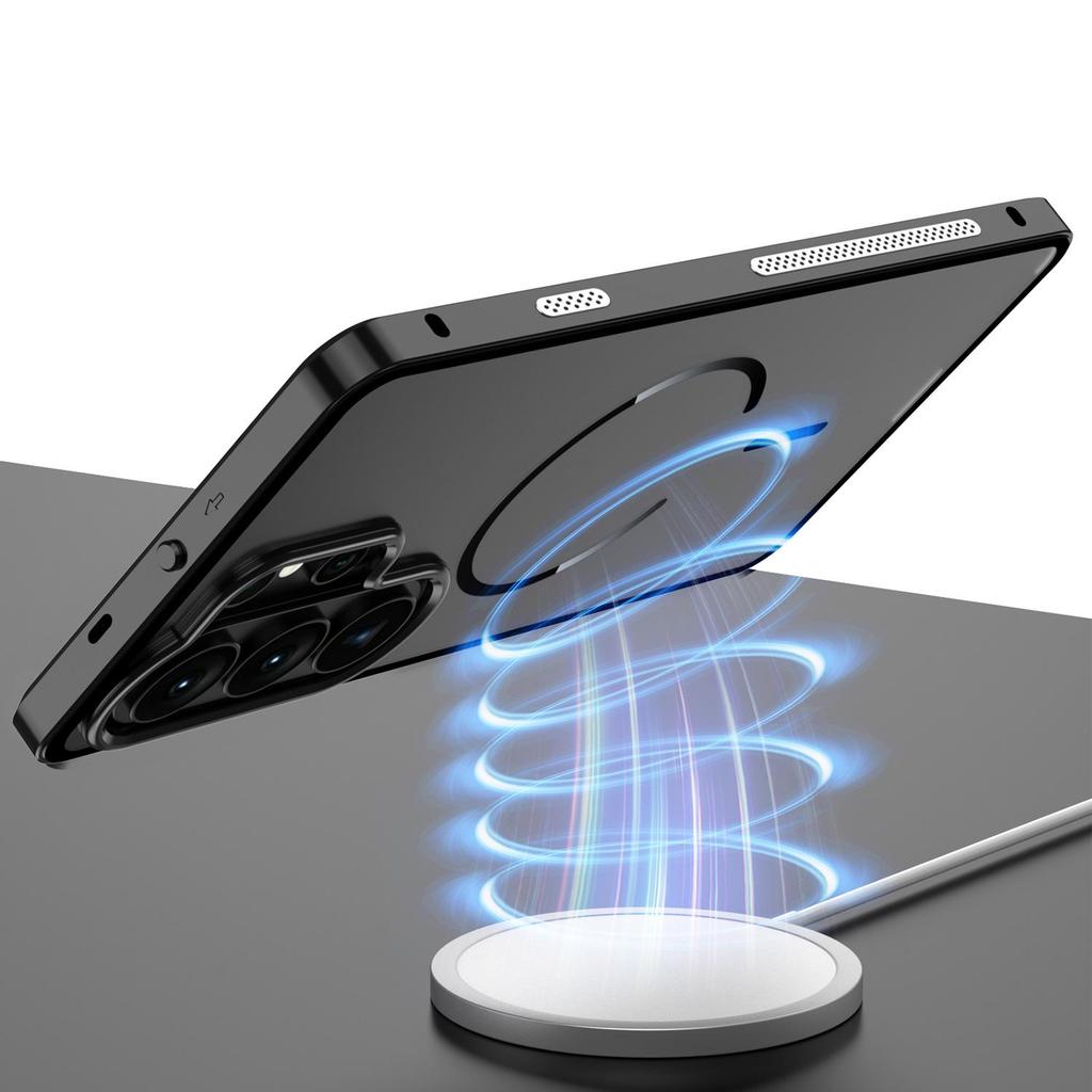 Samsung S26 Ultra Snap-On Magnetic Metal Frame Matte Anti-Drop Case for S25U/S24/S23