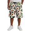 Men’s Casual Drawstring Shorts with Festival Print Relaxed Fit Knee Length Soft Fabric Comfortable Waistband