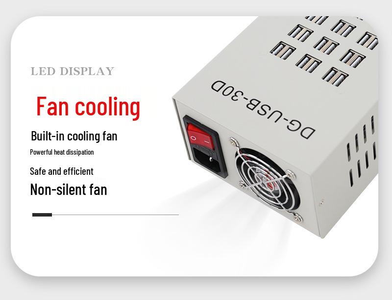 30W Dual-Port USB Multi-Charger - White Shell for Centralized Charging in Schools & Meeting Rooms