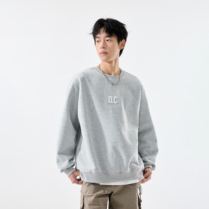 Men s Trendy Loose-Fit Hoodie with Letter Embroidery 2XL