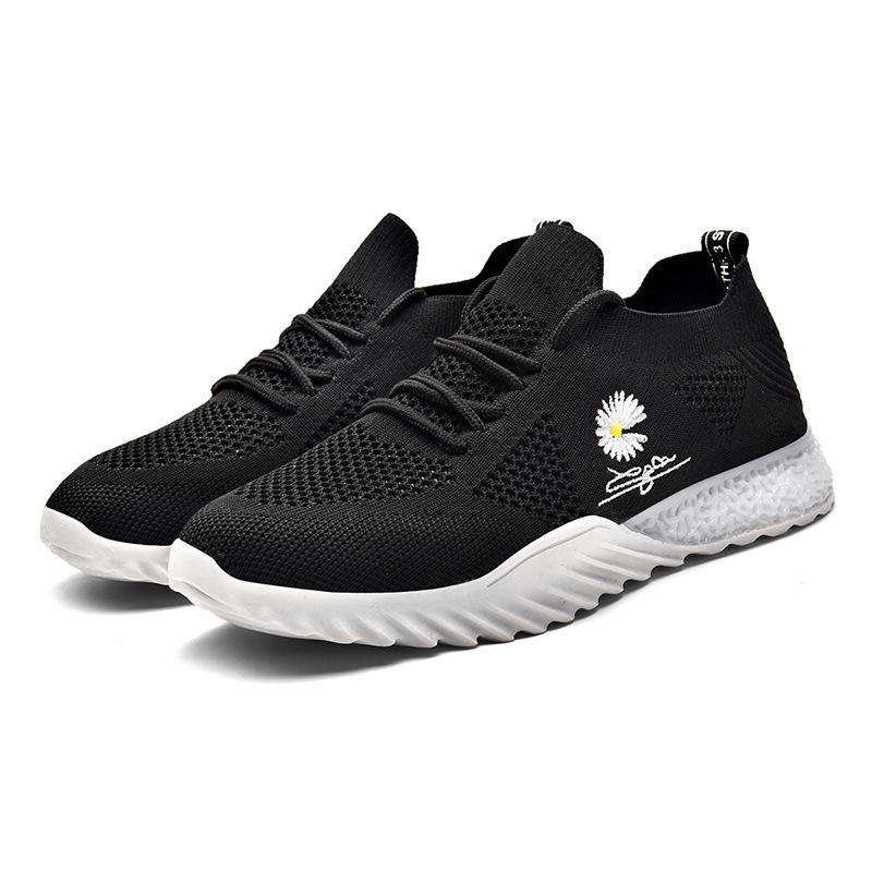 

Полые дышащие универсальные повседневные спортивные кроссовки из летучей трикотажной сетки, удобные маленькие белые туфли для детей 40