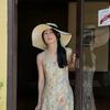 Straw hat women's sun protection summer oversized brim sunshade beach hat vacation foldable streamer bow hat women