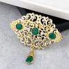 Sunspicems Mode Arabische Blume Kaftan Brosche Pins Für Frauen Gold Marokko Algerien Hochzeits Schmuck Kristall Bijoux Geschenk