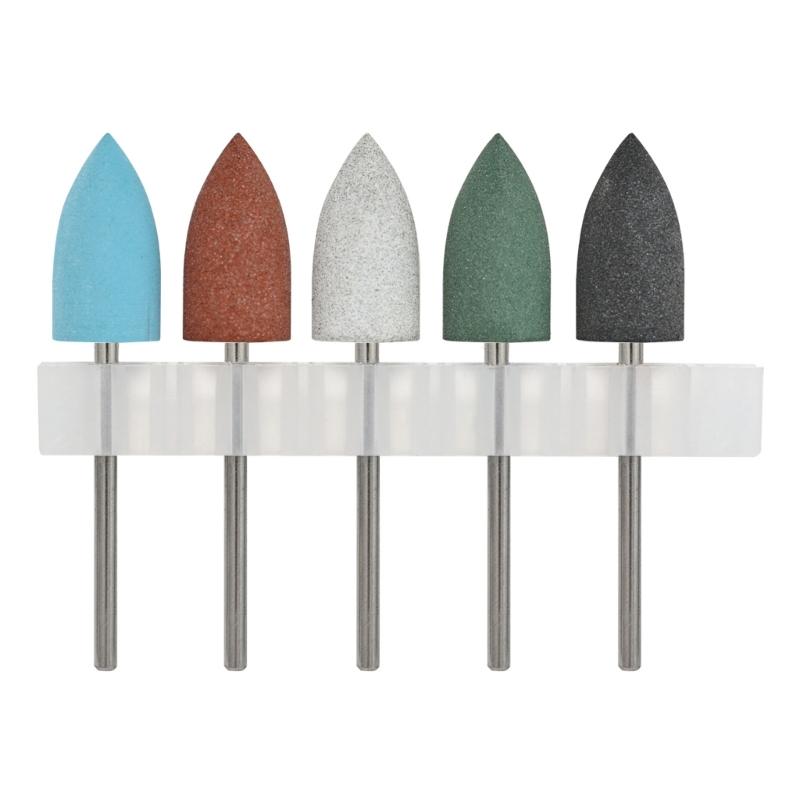 5pcs Silicone Nail Drill Bit Accessories Practical Nail Grinding Heads For Removing Flaws And Achieving Smooth Nail Art