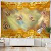 European Style Oil Painting Printed Tapestry Hippie Wall Decoration Bohemian Psychedelic Ceiling Decoration Sofa Sheets