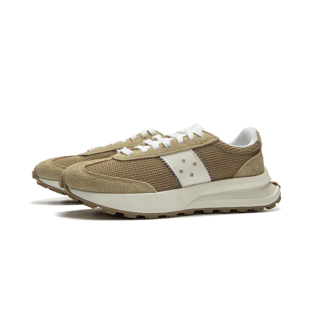 Li Ning Light Boat Reflective Trendy Sports Durable Non-Slip Low-Top Casual Shoes Unisex Casual Shoes Khaki AZGV055-1