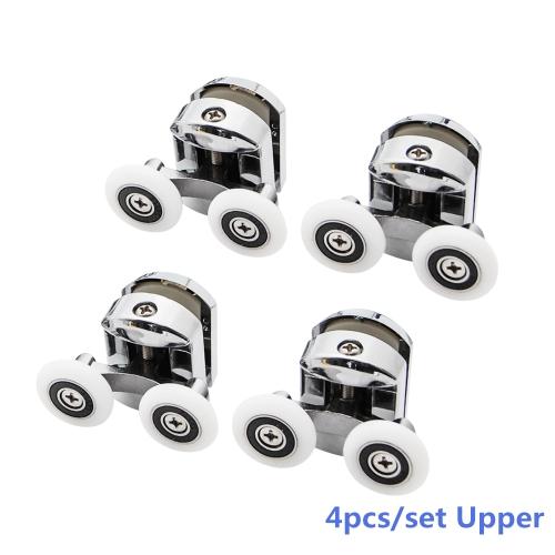 

4/8 шт. 23 мм/25 мм/27 мм ролики для душевой двери из цинкового сплава, двухколесные раздвижные роликовые подшипники для душевой двери, замена направляющих колес 25mm