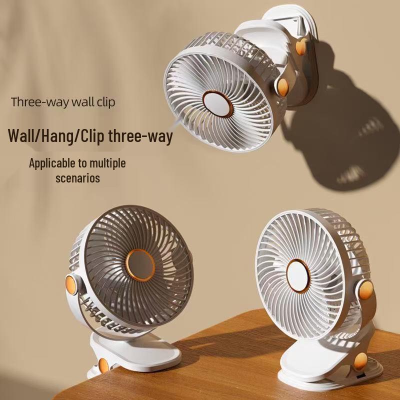 Dual-Use Ultra-Quiet USB Fan: Portable Clip-On for Dorm or Office, Rechargeable and Plug-In