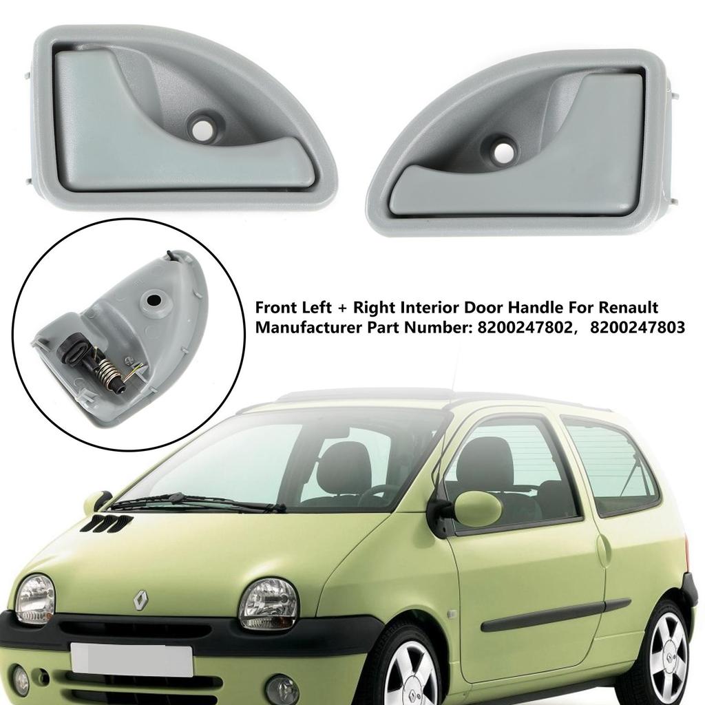 Inner Door Handle Gray Front Left/Right For Renault Kangoo Twingo I