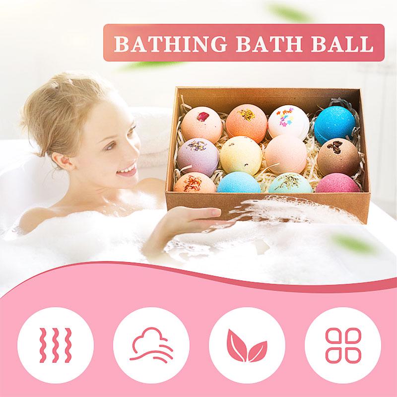 60G*12PCS Bath Salt Bombs Balls Whitening Moisture Essential Oil Body ...