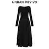 UR Women's French Style Cowl Neck Belted Dress