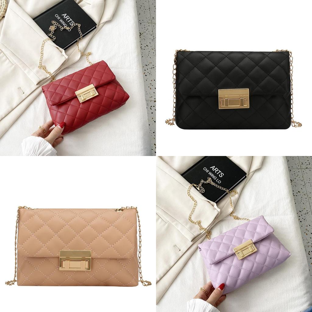 Embroidered Chain Bag Women's 2021 Trendy Small Square Bag Clear And Sweet Style