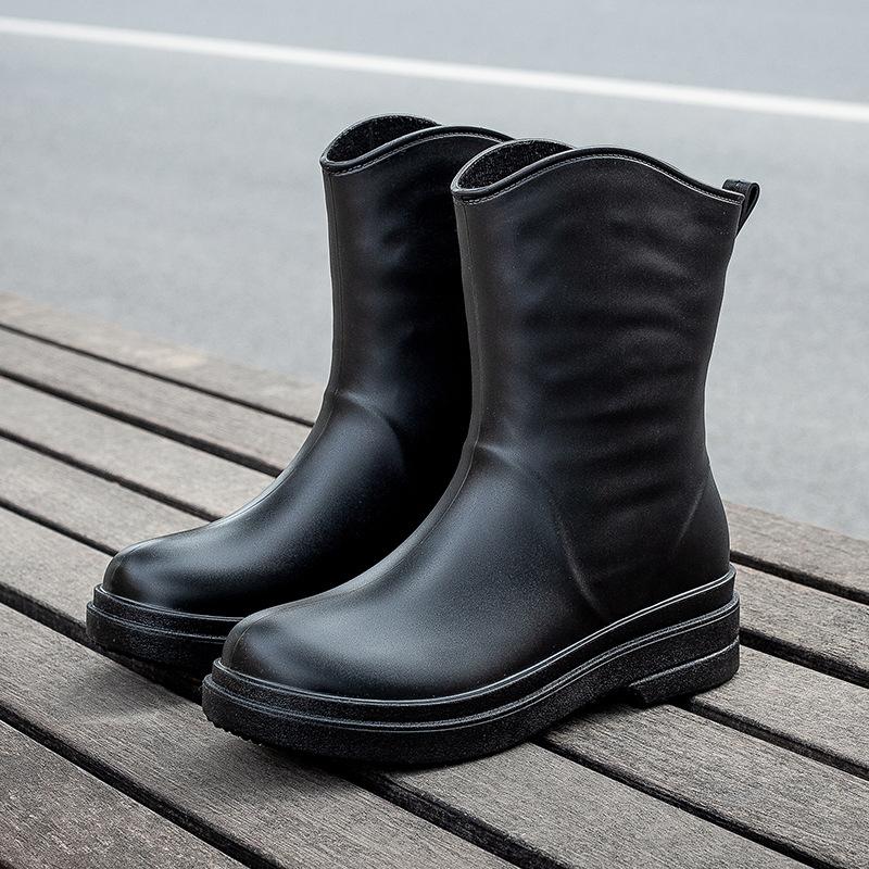 New rain shoes women's fashion medium tube rain boots women's Korean version of the trend adult work shoes women's non-slip
