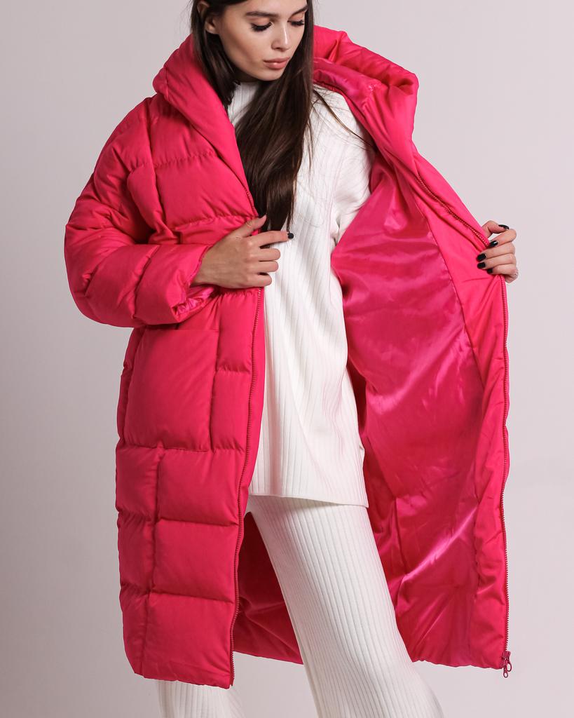 Пальто с поясом Avrile 10325 Фуксия