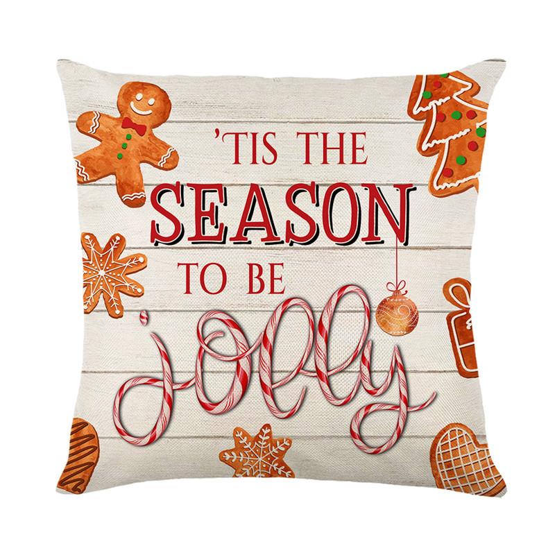 New Christmas Gingerbread Cushion Cover Gingerbread Baked Living Room Seat Decoration Cushion Cover Bedside Cushion