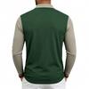Herren American Style Lockerer Farbblock Casual Umlegekragen Langarm Golf Poloshirt