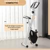 Folding and Quiet Exercise Bike with 8-Level Magnetic Resistance and Heart Rate Sensor, for Home Gym, Black and White