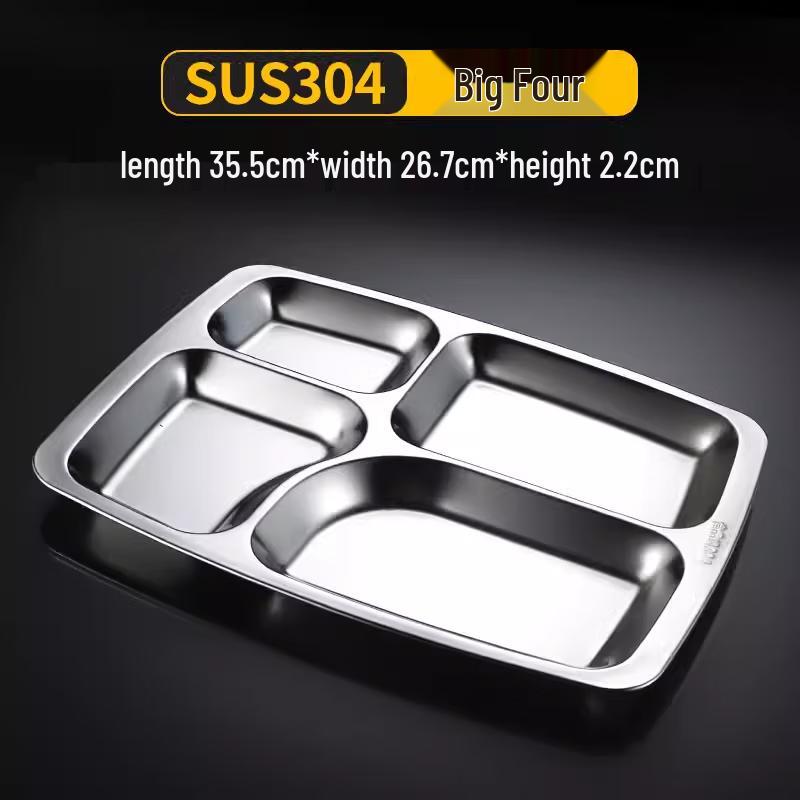 Tian Ya Jing 304 Stainless Steel Divided Food Tray