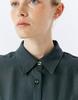 Editeom Ellipse Button Long Shirt - Charcoal