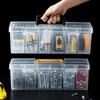 Transparent Divided Parts Storage Box for Hardware, Tools, and Screws - Portable Organizer