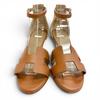 Excellent HERMES Sandals legend H logo leather wedge sole Brown 36.5 172196Z Used