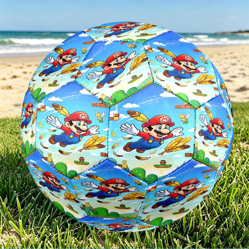 Super Mario Print Size 5 Soccer Ball, PU Wear Resistant Football for Match Training and Daily Practice, Birthday Gift for Soccer Fans