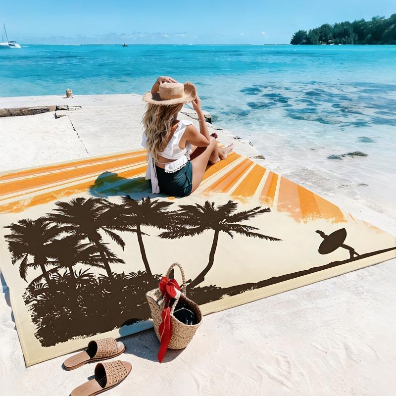 1pc Beach Blanket Waterproof Sandproof Oversized Large Beach Mat Quick Drying&Compact&Lightweight Picnic Mat Vacation Essentials