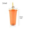 10Pcs 710ml Reusable Blank Plain Plastic Cup Cold Cup Coloured Straw Cup With Lids Leak-proof And Dust-proof Home Supplies