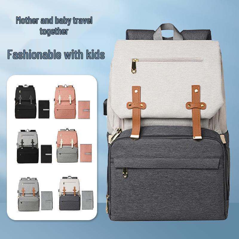 Multi-Functional Lightweight Mommy Bag: Large Capacity with USB Port, Changing Pad, and Portable Mother-Baby Storage for Hospital.