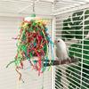 Parrot Toy 5Pieces Set Colorful Shredding Chewable Loofah Corn Leaf Foraging Activity Toy for Bird Behavior Stimulation