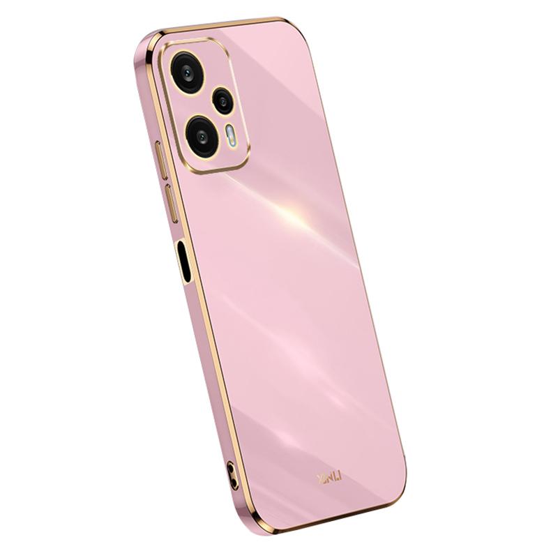 

XINLI For Xiaomi Redmi Note 12 Turbo/Poco F5 5G Precise Lens Cut-out TPU Phone Case Electroplated Drop-proof Cover Purple