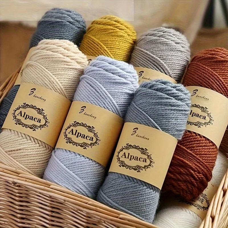 6 Pcs Premium Soft & Durable Alpaca Blend Yarn Worsted Weight, Perfect for Knitting Sweaters Assorted Colors