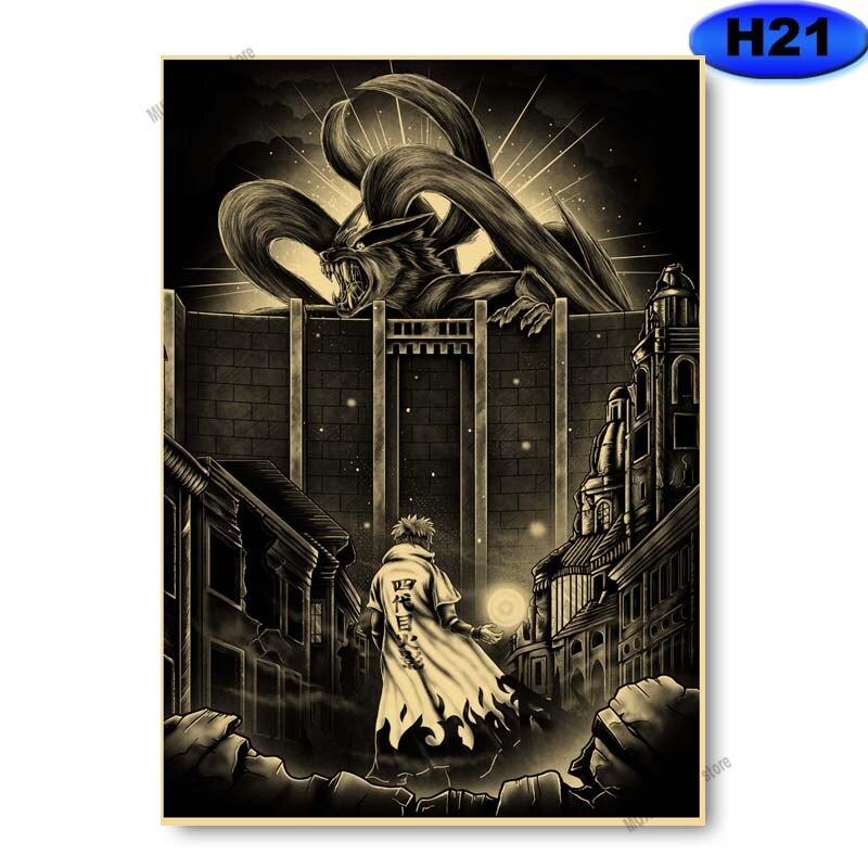 Vintage klasické anime plakáty postav Kraft Paper Slayer/Haikyuu Plakát Anime Dekor Pokoj Bar Kavárna Nástěnná malba