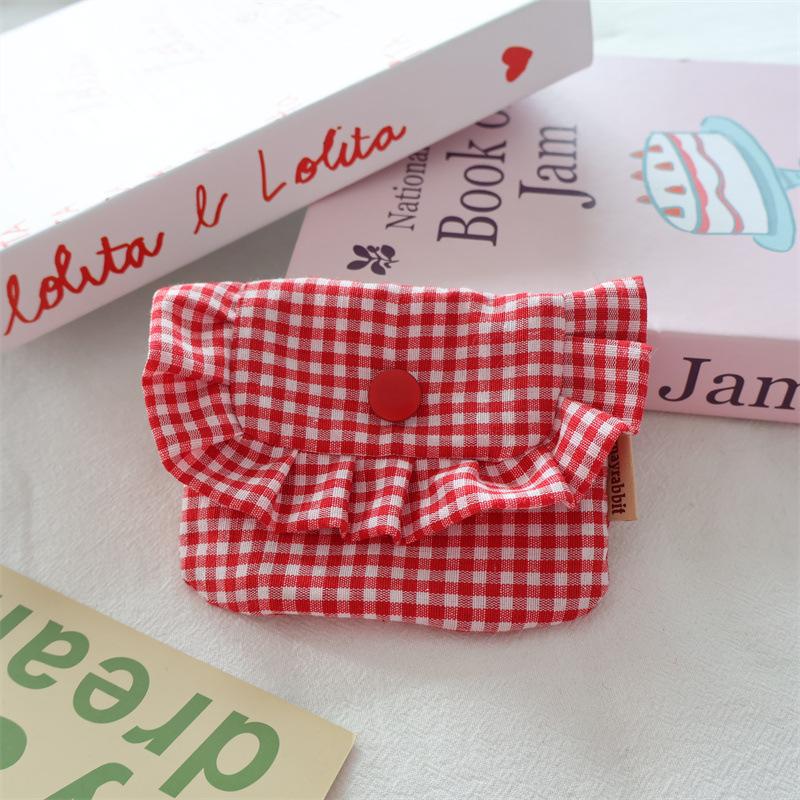 Mini Sanitary Napkin Pad Pouch  Flip Clutch Card Holder Wallet Student Card Holder ID Document Organizer Case Purse