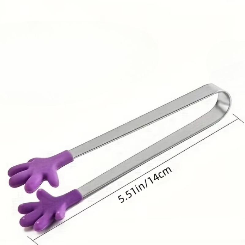 1pc Silicone Mini Tongs - Ergonomic Hand Shape Design, Compact 5Inch Size for Precise Control, Versatile for Serving Food