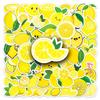 50pcs Children's Lemon Graffiti Cartoon Fruit DIY Stickers for Phone Cases & Luggage - Waterproof