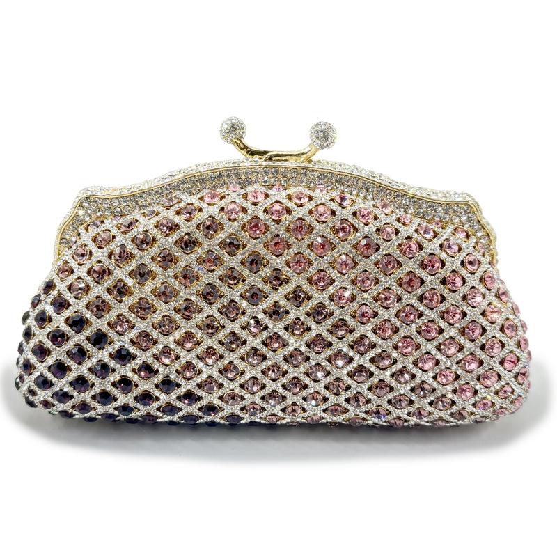 Borsa da sera in cristallo colorato Borsa a pochette con diamanti scintillanti per donna Borsa a mano di lusso con strass per matrimonio, ballo, cena, banchetto