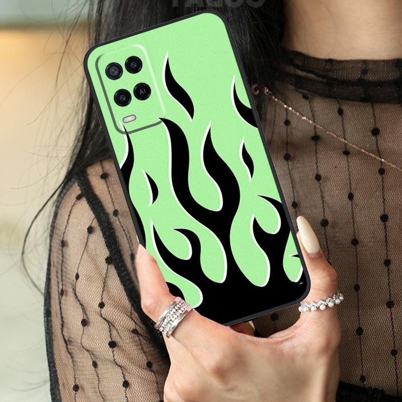 Cool Flame Colorful Pattern Case For Oppo A5 Pro A15 A17 A57 A77 A18 A38 A58 A78 A98 A94 A74 A54 A40 A60 A80 A96 A76 A16