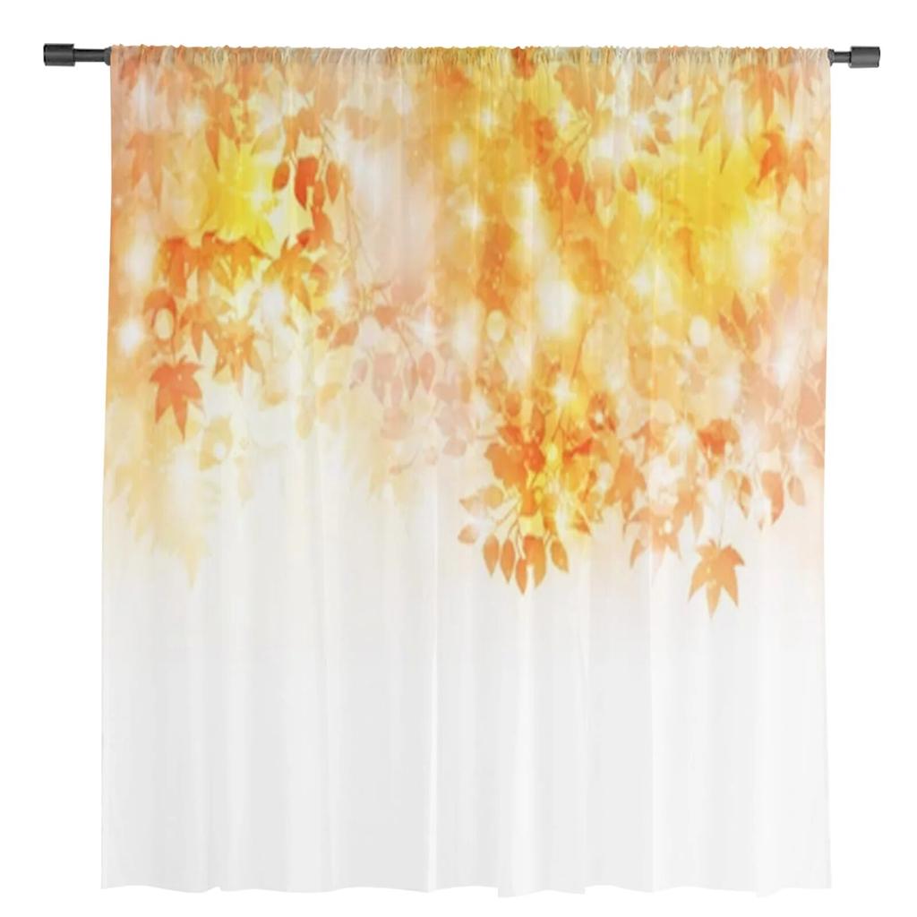 Podzimní Javorové Listy Průsvitné Záclony Ložnice Voálová Záclona Obývací Pokoj Okenní Průsvitné Záclony Kuchyňské Tylové Závěsy