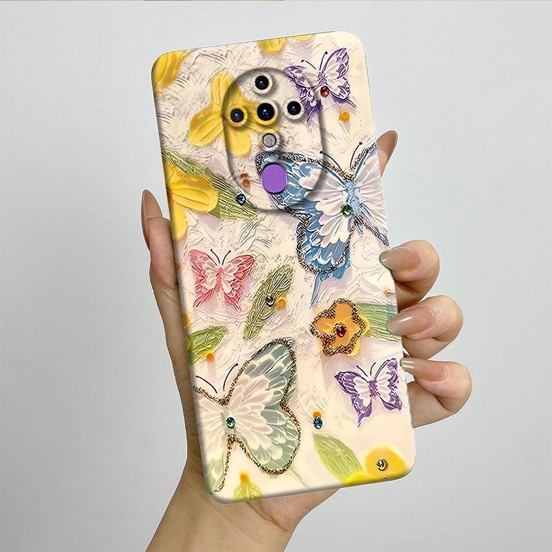 For Tecno Spark 6 KE7 Case Spark6 Silicone TPU Soft Phone Casing Sweet Painted Printed Shockproof Protective Back Cover