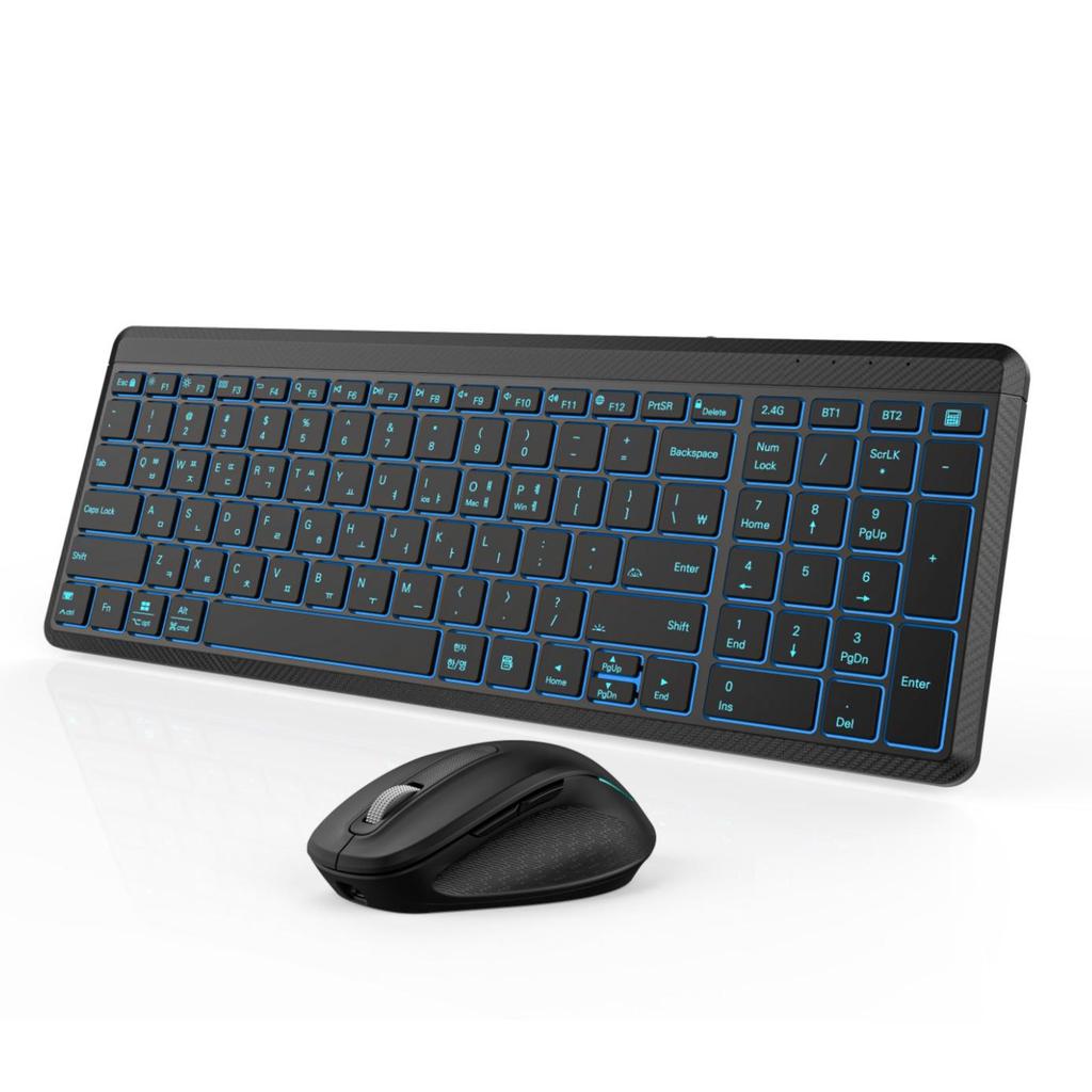 JOMAA Wireless Bluetooth RGB Keyboard & Silent Mouse Set for Office