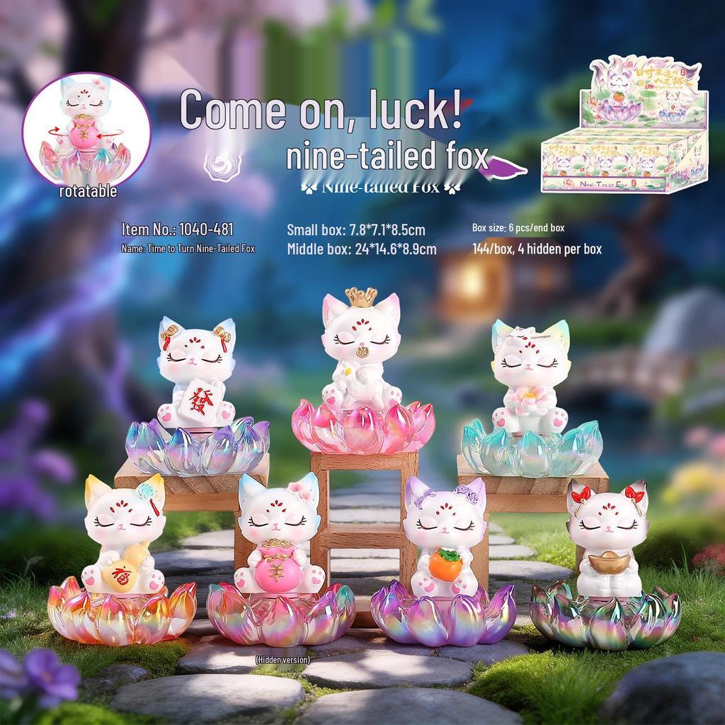 Nine-Tailed Fox Girl Fantasy Figurine: Ancient Wisdom Mystery Box Ornament