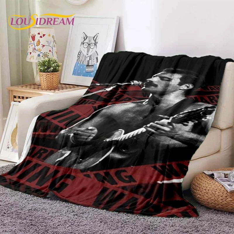 Klassiker Queen-Rockband Freddie Weiche Flanelldecke für Betten Schlafzimmer Sofa Picknick, Überwurfdecke zum Zudecken Outdoor-Freizeit Geschenk