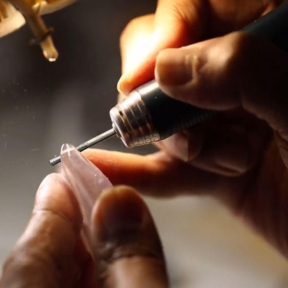 10Pcs 0.8-2.5mm Diamond Coated Drill Bits Silver Grinding Burr Bits  For Drilling Glass Woodworking