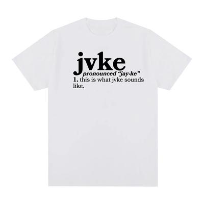 PRONUNCIATION BÍLÉ TRIČKO JVKE Potisk Tričko Bavlna Kulatý výstřih Krátký rukáv Trička