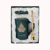 Ceramic Coffee & Tea Set with Lid, Spoon, Infuser, and Strainer - Gift Box Included