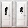 Cute Man Woman Washroom Toilet WC Bathroom Door Sticker
