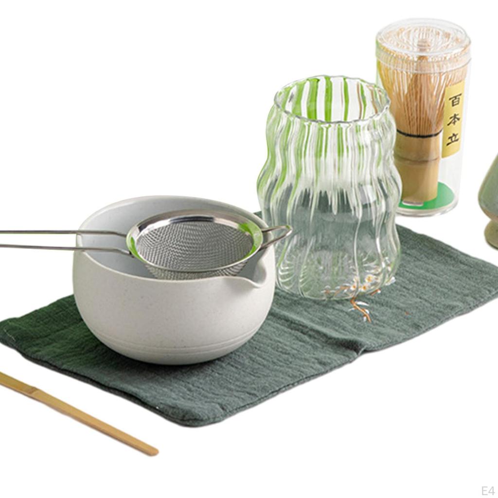 7 Piece Matcha Tea Set, Japanese Ceremonial Bowl, Complete with Whisk Holder,