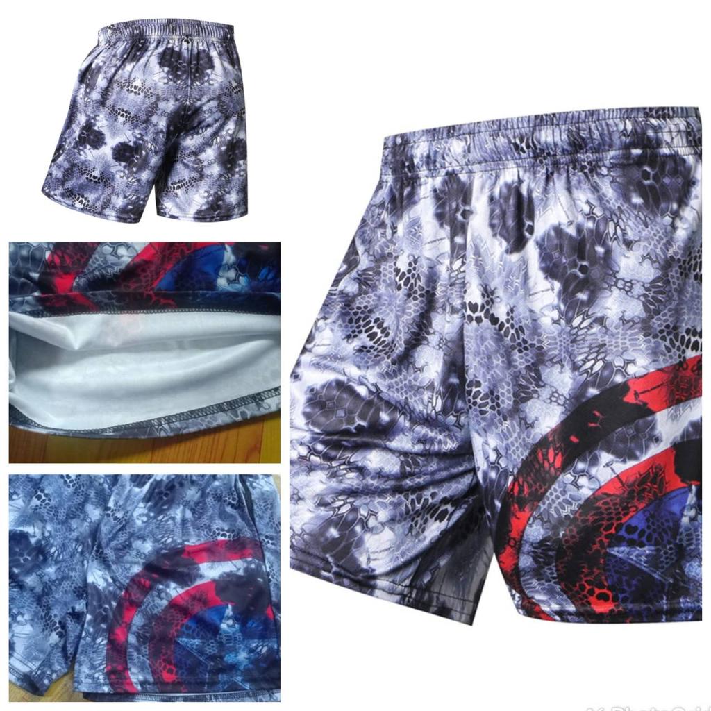 Boxing Shorts Men Gym Training Sport Kickboxing Fights Short Pant Super Hero 3D Pocket Zip Loose Fitness Running BJJ Mens Shorts
